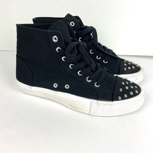 Torrid High Top White Black Stud Spike Sneakers Size 8.5​